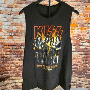 KISS End Of The Road World Tour Tank Top Black Mens Large Rock Band Shirt